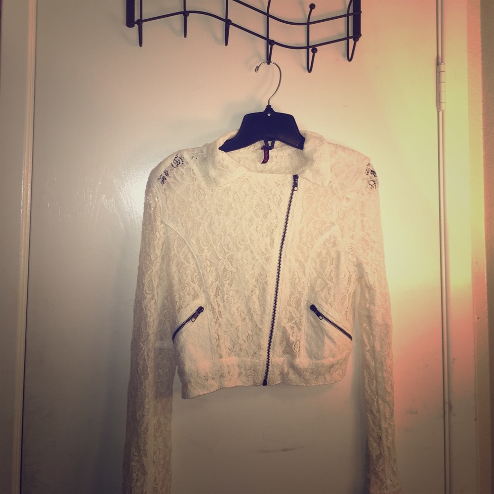 White Lace Juniors Jacket